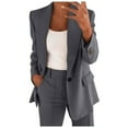 thumbnail image 1 of Luxalzxs Blazer Sets Women 2 Piece Outfits Work Office Business Casual Oversized Dressy Blazer Jackets and High Waisted Straight Leg Pants Suits Set, 1 of 5