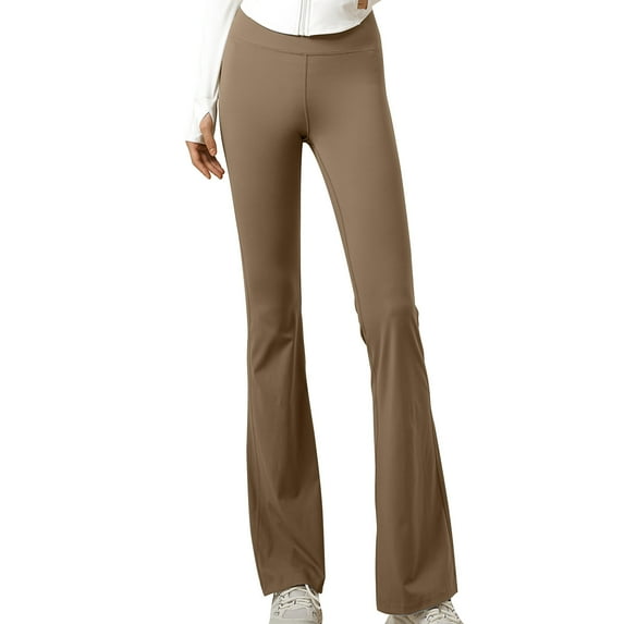 Luxalzxs Bootcut Leggings for Women Stretchy Sports Flare Leggings Solid Color High Waisted Wide Leg Yoga Pants Workout Bootleg Pants