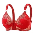 thumbnail image 1 of Luxalzxs Bras for Women Full Coverage Front Closure Push Up Lace Wireless Everyday Bras Comfort Padded Plunge Floral Brassiere, 1 of 5