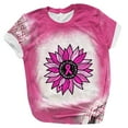 thumbnail image 1 of Luxalzxs Breast Cancer Awareness Shirts Women Pink Ribbon October Cancer Fighter T-Shirt Short Sleeve Round Neck Blouse Tops, 1 of 5