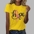 thumbnail image 1 of Luxalzxs Breast Cancer T Shirts for Women Short Sleeve Round Neck Pink Ribbon Hope Letter Print Cancer Awareness Tee Tops Cancer Survivor Gifts Casual Inspirational Tops, 1 of 4