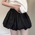 thumbnail image 1 of Luxalzxs Bubble Mini Skirt for Women Elastic Waist Pleated Puffy Short Skirts A-Line Ruffle Hem Flared Mini Balloon Skirts Summer Going Out Skirt, 1 of 6