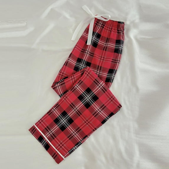 Luxalzxs Buffalo Plaid Pajama Pants for Women Comfy Lounge Christmas Pajama Pants Trousers Cotton Pjs Bottom Sleepwear