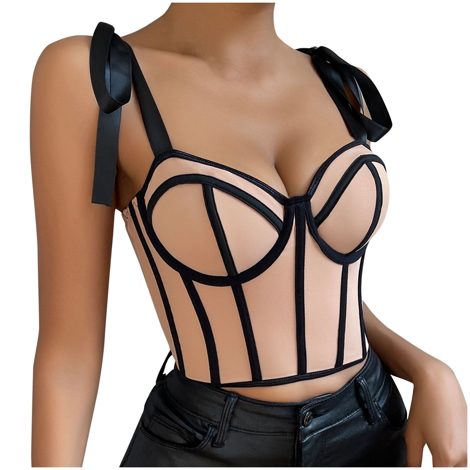 トップス KISHIDAMIKI  bra bustier fetico litmus ELLACCI Velvet Soft Bustier Crop Top Push Up Women's Corset