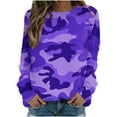 thumbnail image 1 of Luxalzxs Camo Sweatshirt for Women Trendy Long Sleeve Going Out Workout Shirts Crewneck Sweatshirts Pullover Tops, 1 of 4
