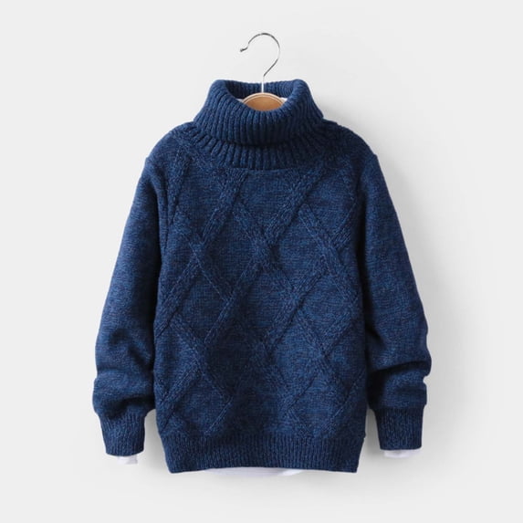 Luxalzxs Children Turtleneck Sweater Boys Girls Kids Toddlers Long Sleeve Fashion Cable Knit Cute Pullover Jumper Tops Shirts 2-12 Years
