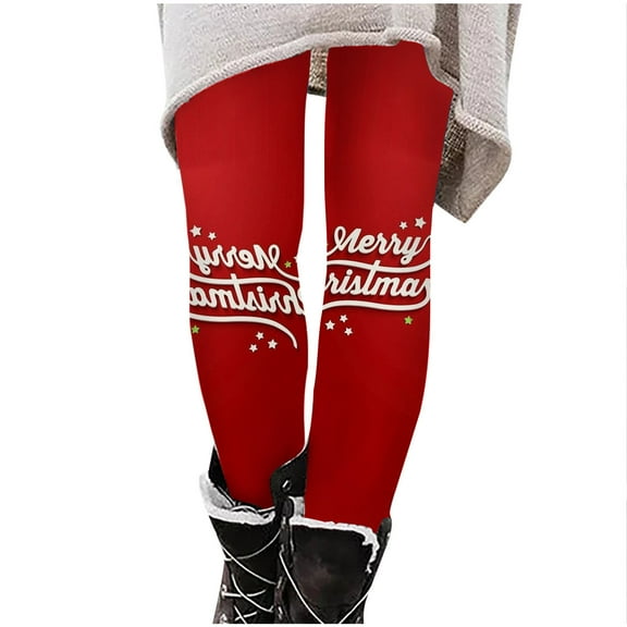 Luxalzxs Christmas Leggings for Women High Waist Slim Fit Warm Winter Workout Pants Trendy Xmas Gym Legging Tights
