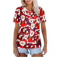 thumbnail image 1 of Luxalzxs Christmas Scrub Tops for Women Cute Santa Snowflakes Pattern Nursing Working Uniform V-Neck Tee Shirts Work Scrubs with Pockets, 1 of 5