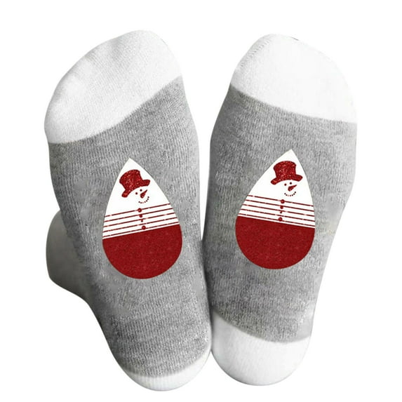 Luxalzxs Christmas Socks for Men/Women Snowman Print Color Block Socks Comfy Warm Crew Socks Ankle High Winter Cotton Socks Holiday Socking