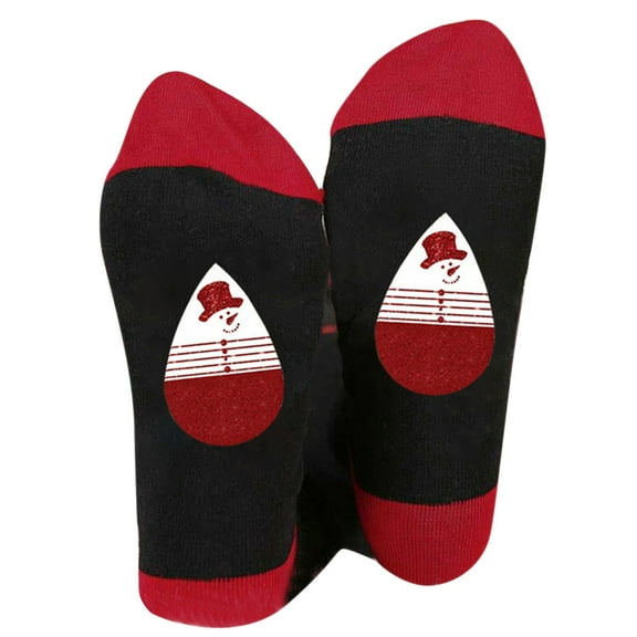 Luxalzxs Christmas Socks for Men/Women Snowman Print Color Block Socks Comfy Warm Crew Socks Ankle High Winter Cotton Socks Holiday Socking