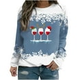 thumbnail image 1 of Luxalzxs Christmas Sweatshirts for Women Red Wine Glass Graphic Ugly Sweaters Tops Casual Long Sleeve Crewneck Pullover Sweatshirt, 1 of 3