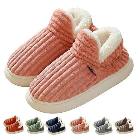 Luxalzxs Cloud Slippers, Pillow Warm Fuzzy House Slippers, Thick Sole Anti-Skid Cozy Plush Slippers, Unisex Non-Slip Warm Cotton Shoes for Indoor and Outdoor