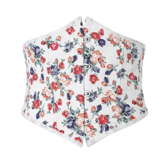 Luxalzxs Corset Belt for Women Renaissance Floral Wide Waist Belts Bustier Waist Training Cincher Bodyshaper Vintage Underbust Corset