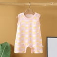 thumbnail image 1 of Luxalzxs Cotton Rompers for Baby Boy Girl Summer Casual Vacation Beach Pattern Print Tank Romper Shortall Infant Newborn Cute Onesie Jumpsuit Playsuit One Piece Outfit 0-12 Months, 1 of 3