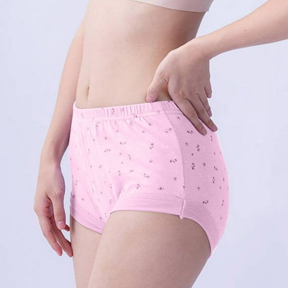 Luxalzxs Cotton Underwear Plus Size Panties for Middle Seniors Elderly Women Loose Full Coverage Briefs Panty Daily Underpants