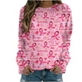 thumbnail image 1 of Luxalzxs Crewneck Sweatshirts Women Pink Ribbon Breast Cancer Sweatshirts Cancer Fight Awareness Shirt Pullover Hoodless Sweatshirt, 1 of 4