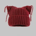 thumbnail image 1 of Luxalzxs Crochet Hats for Women Y2K Beanie Knit Cat Ear Tassel Beanies Soft Stylish Beanie Winter Warm Cute Cap, 1 of 1
