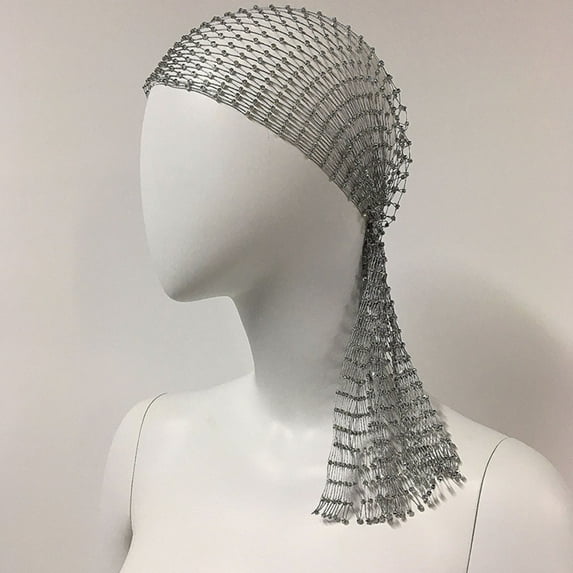 Luxalzxs Crystal Mesh Headband Wide Rhinestone Net Turban Headwrap Elastic Nightclub Carnival Head Cover Headband Hair Accessory for Women and Girls
