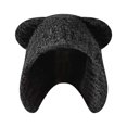 thumbnail image 1 of Luxalzxs Cute Fuzzy Bear Ear Beanie Hat for Women, Kawaii Warm Knitted Slouchy Winter Hat, Y2K Bear Ears Beanie Crochet Hat, 1 of 3
