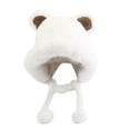 thumbnail image 1 of Luxalzxs Cute Plush Faux Fur Animal Hat Cap with Ear Flaps Soft Warm Fuzzy Bear Ear Hats Winter Hat Beanie for Women Girl, 1 of 2