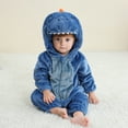 thumbnail image 1 of Luxalzxs Dinosaur Onesies for Kids Infant Toddler Flannel Hooded Romper Jumpsuit Soft Animal Outfit One Piece Snowsuit Halloween Cosplay Costume, 1 of 5