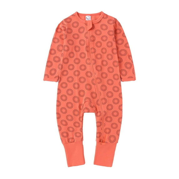Luxalzxs Double Zipper Onesies for Baby Boy Girl Newborn Toddler Long Sleeve Cute Soft Cotton Romper Onesies 3 Months-3 Years
