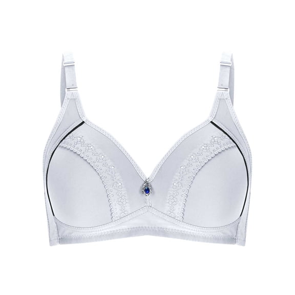 Luxalzxs Everyday Bras for Women Large Bust Embroidered Glossy Comfortable Breathable No Rims Bra Plus Size Wireless Push Up Bras