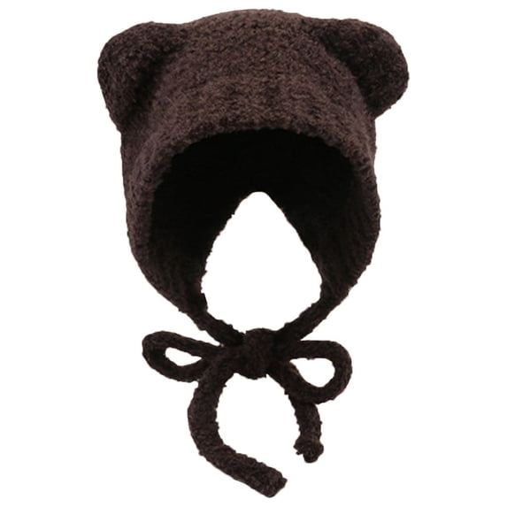 Luxalzxs Fairy Grunge Beanie Y2K Bear Ears Hat Crochet Slouchy Hat Winter Warm Soft Knitted Alt Headwear Accessories
