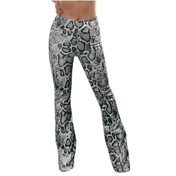 Luxalzxs Flared Leggings for Women Stretchy Wide Leg High Waisted Flare Pants Boho Printed Bell Bottom Leggings Palazzo Pants Yoga Pants