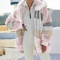 thumbnail image 1 of Luxalzxs Fleece Jacket Women Fashion Color Block Faux Shearling Coat Oversized Warm Hooded Zip Up Fuzzy Winter Jacket with Pockets, 1 of 5