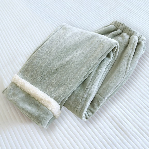 Luxalzxs Fleece Pajama Pants for Women Winter Flannel Pajama Pants Comfy Soft Fluffy Plush Wide Leg Lounge Pants Pj Bottoms with Pockets
