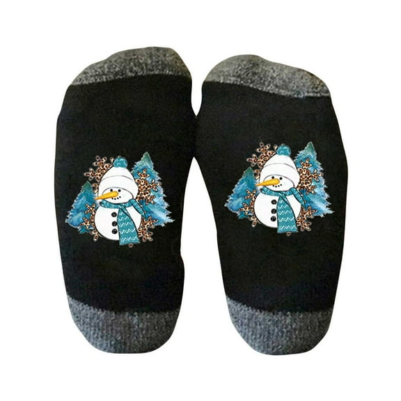 Luxalzxs Funny Christmas Socks for Men/Women, Holiday Socks Wine Glass Snowman Print Cotton Socks, Christmas Gifts