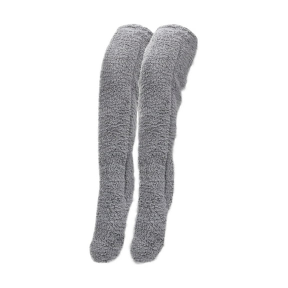 Luxalzxs Fuzzy Leg Warmers Over Knee Sleeping Socks, Winter Thickened Floor Socks Stockings Teddy Leg Plush Warmth Long Slipper Stockings Thigh High Socks