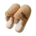 thumbnail image 1 of Luxalzxs Fuzzy Slippers Women Slip-on Bedroom Slippers, Closed Toe Winter Warm House Shoes Soft Plush Indoor Outdoor Memory Foam Slippers Non-Slip Cute House Slippers for Cold Weather, 1 of 5