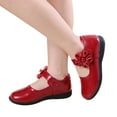 thumbnail image 1 of Luxalzxs Girls Mary Jane Flat School Uniform Shoes Toddler Girls Ballet Flat Flower Girl Dress Shoes Party Faux Leather Princess Shoes 3-12 Years, 1 of 9