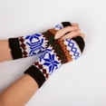 thumbnail image 1 of Luxalzxs Gloves for Cold Weather Women Wool Knit Fingerless Snowflake Pattern Keep Warm Winter Gloves, 1 of 4