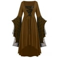 thumbnail image 1 of Luxalzxs Gothic Dresses for Women Long Sleeve Vintage Witch Dress Plus Size Bell Sleeve Medieval Renaissance Gown Halloween Dress, 1 of 2