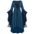 thumbnail image 1 of Luxalzxs Gothic Dresses for Women Long Sleeve Vintage Witch Dress Plus Size Bell Sleeve Medieval Renaissance Gown Halloween Dress, 1 of 2