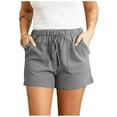 thumbnail image 1 of Luxalzxs Gym Shorts Women Summer Lounge Shorts Solid Color Plus Size Casual Loose High Waist Drawstring Rope Tie Yoga Athletic Shorts with Pockets, 1 of 5