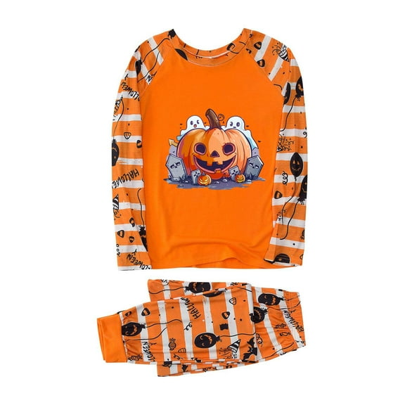 Luxalzxs Halloween Family Pajamas Sets Casual Long Sleeve Baggy T-Shirt Top and Elastic Pants Matching PJ Set Sleepwear Loungewear Two-Piece Set