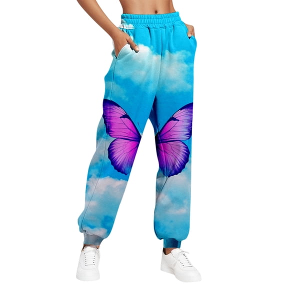 Luxalzxs Halloween Sweatpants Women Fashion Color Block Baggy Cinch Bottom Joggers Casual Elastic Waist Lounge Pants with Pockets