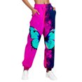 thumbnail image 1 of Luxalzxs Halloween Sweatpants Women Fashion Color Block Baggy Cinch Bottom Joggers Casual Elastic Waist Lounge Pants with Pockets, 1 of 3