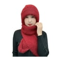 thumbnail image 1 of Luxalzxs Hat and Scarf Set for Women Winter Warm Elastic Soft Ear Protection Knitted Scarf Hat One Piece Set Fleece Lined Beanie Hat Windproof Cap Scarf Set, 1 of 5
