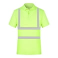 thumbnail image 1 of Luxalzxs Hi Vis Shirts for Men Reflective Short Sleeve High Visibility Safety Construction Work T Shirts Classic Casual Buttons V-Neck Polos Shirts, 1 of 4