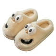thumbnail image 1 of Luxalzxs House Slippers for Woman Cute Cartoon Big Eyes Cotton Memory Foam Slippers Plush Comfy Home Bedroom Slippers, 1 of 5