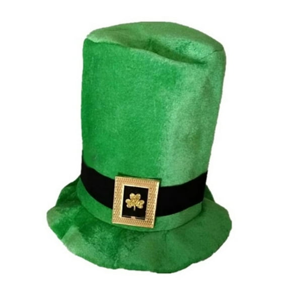 Luxalzxs Irish Green Shamrock Fedora, St. Patrick's Day Costume Accessories Leprechaun Clover Hat for Men Women and Kids