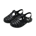 thumbnail image 1 of Luxalzxs Jelly Shoes for Girls Boys Unisex Toddler Jellies Sandals T-Strap Soft Flats Retro Summer Beach Closed Toe Fishermen Sandals Roman Sandals, 1 of 5