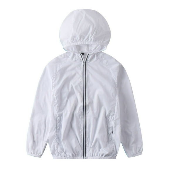 Luxalzxs Kids Athletic Zipper UPF 50 Sun Protection Jacket Boys Girls Hooded Cooling Sun Shirt Children Outdoor Lightweight Waterproof Fishing Running Hiking Hoodie