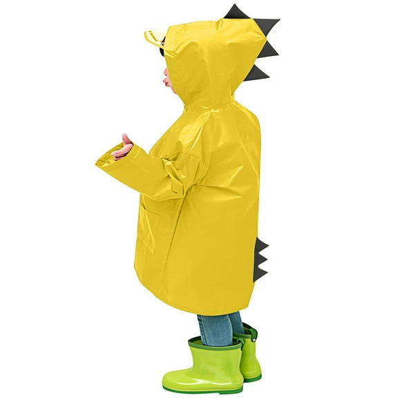 Luxalzxs Kids Raincoat Baby Boys Girls Rain Jacket Dinosaur Hooded Rain Poncho with Storage Bag, Waterproof Rain Coat with Hood, Lightweight Portable Toddler Rain Jacket for 1-8 Years