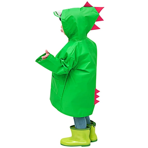Luxalzxs Kids Raincoat Baby Boys Girls Rain Jacket Dinosaur Hooded Rain Poncho with Storage Bag, Waterproof Rain Coat with Hood, Lightweight Portable Toddler Rain Jacket for 1-8 Years